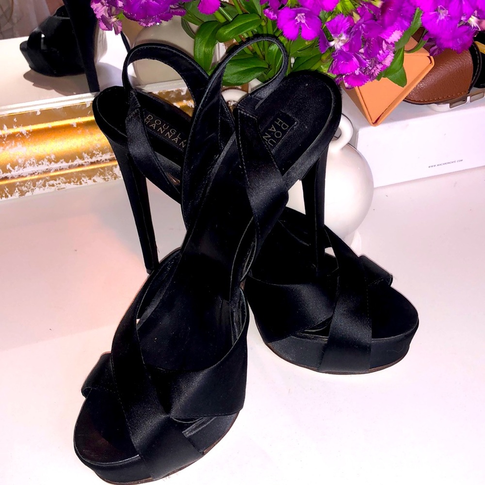 Douglas Hannant Black Satin Heels Sz.9.5